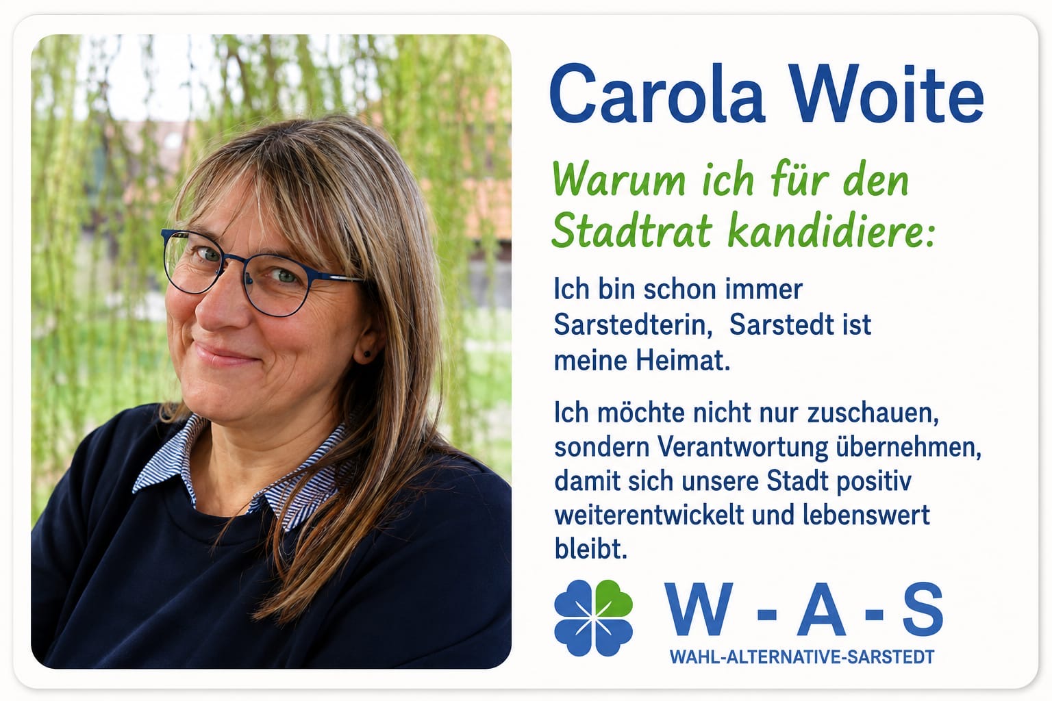 Carola Woite – Kandidatin der W-A-S für den Stadtrat