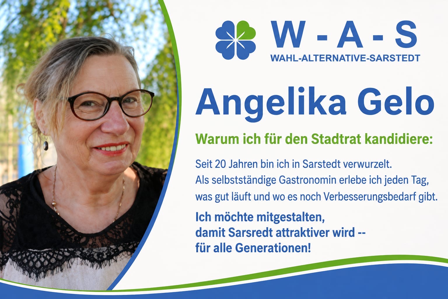 Angelika Gelo – Kandidatin der W-A-S für den Stadtrat