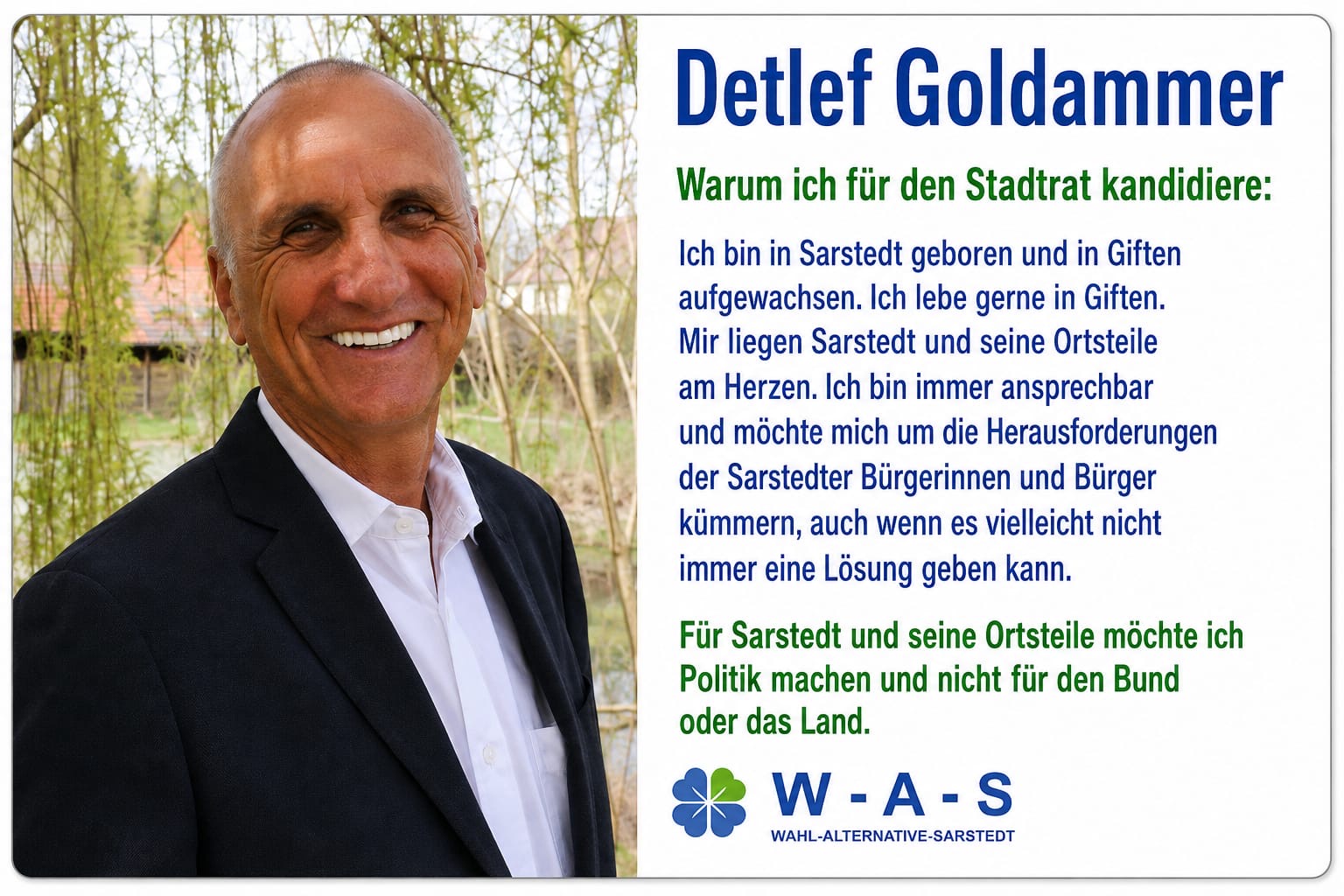 Detlef Goldammer – Kandidat der W-A-S für den Stadtrat